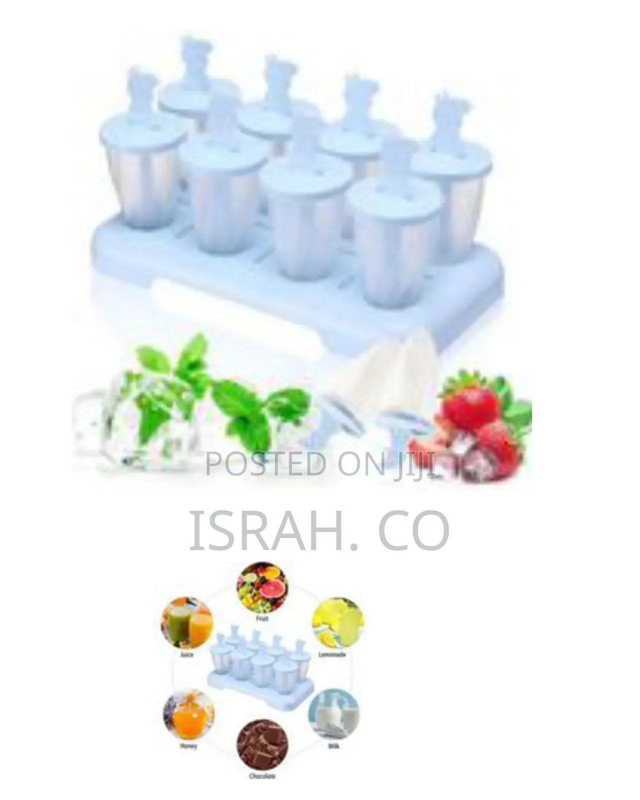 Set of 8 Reusable Popsicle Molds With Fun Giraffe Handlesand Drip Tray