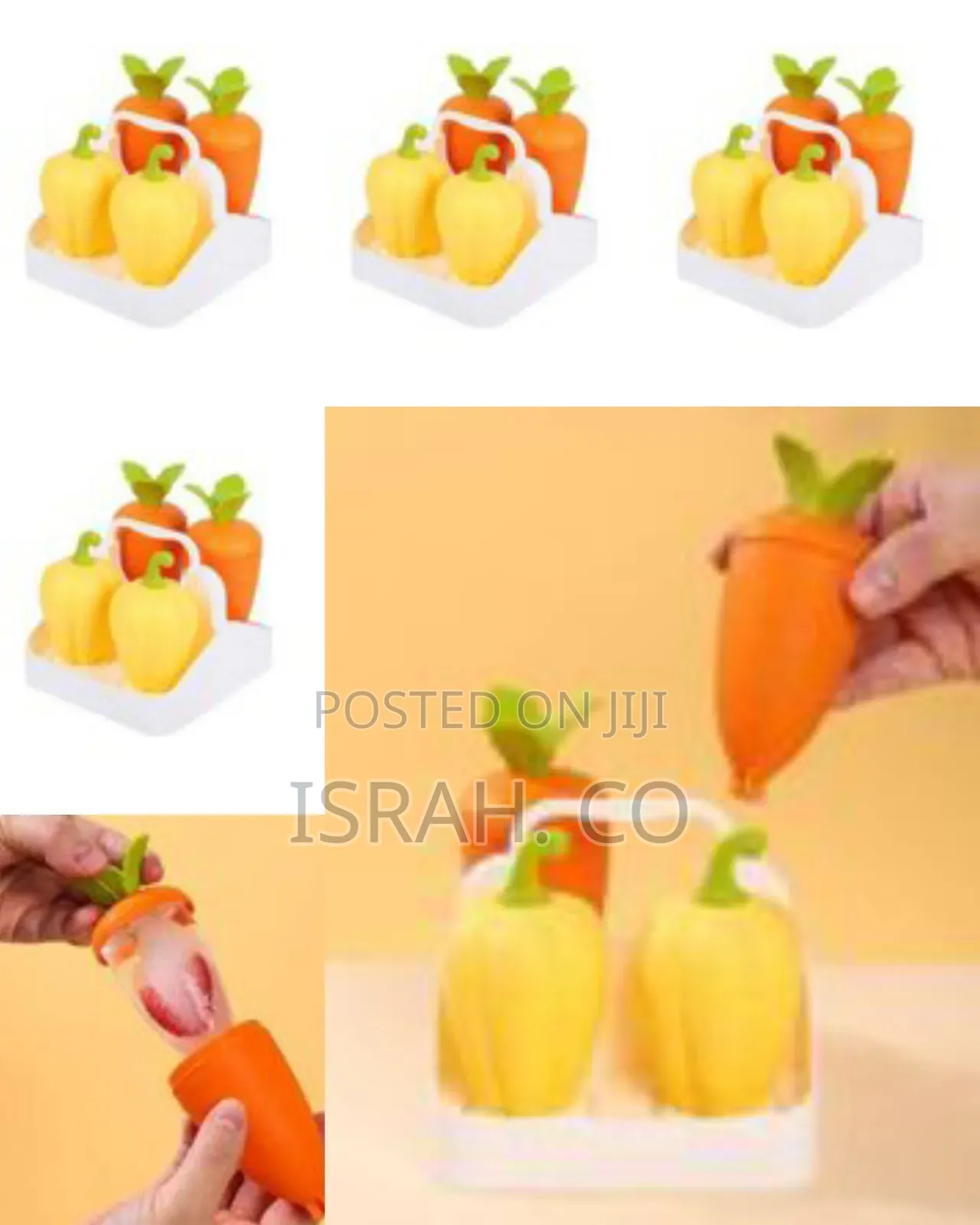 Novelty Vegetable-Shaped Storage Containers With Caddy - Multicolor