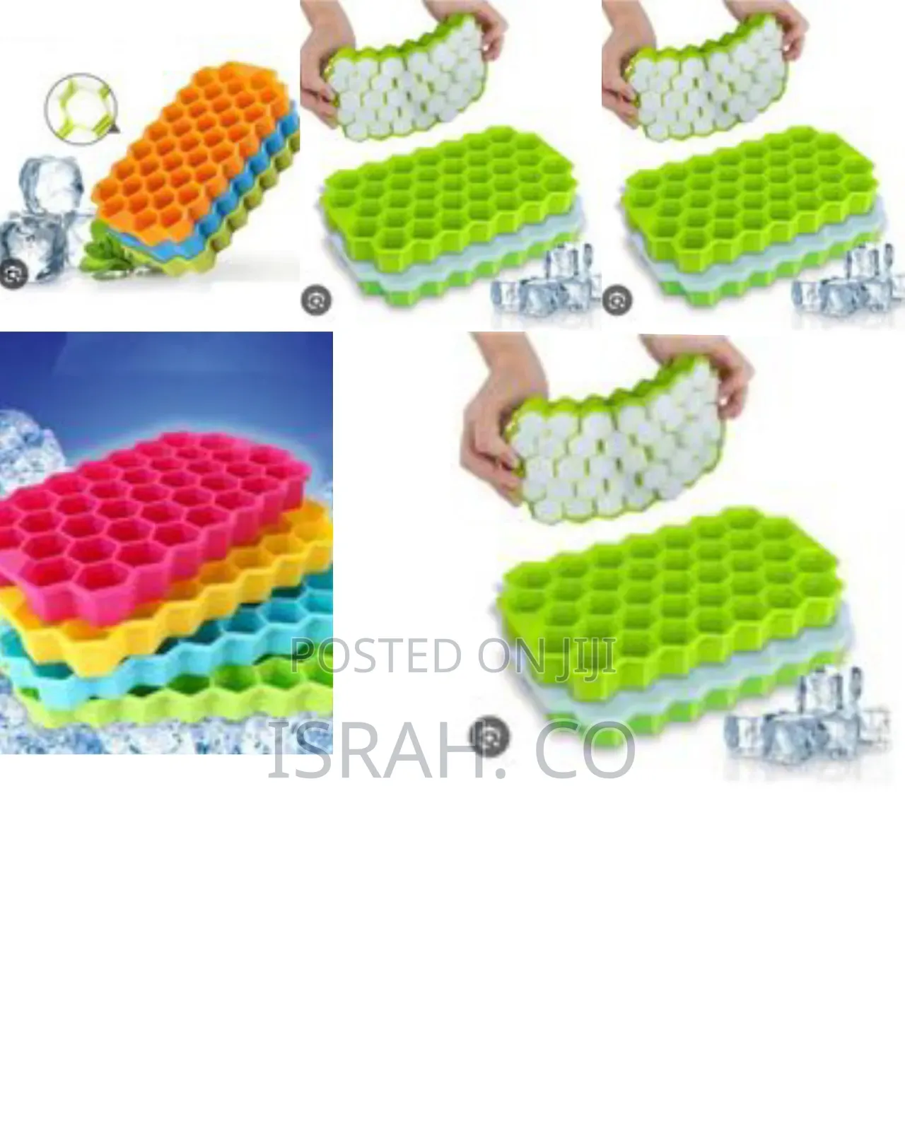 Flexible Honeycomb Silicone Ice Cube Tray With Removable Lid
