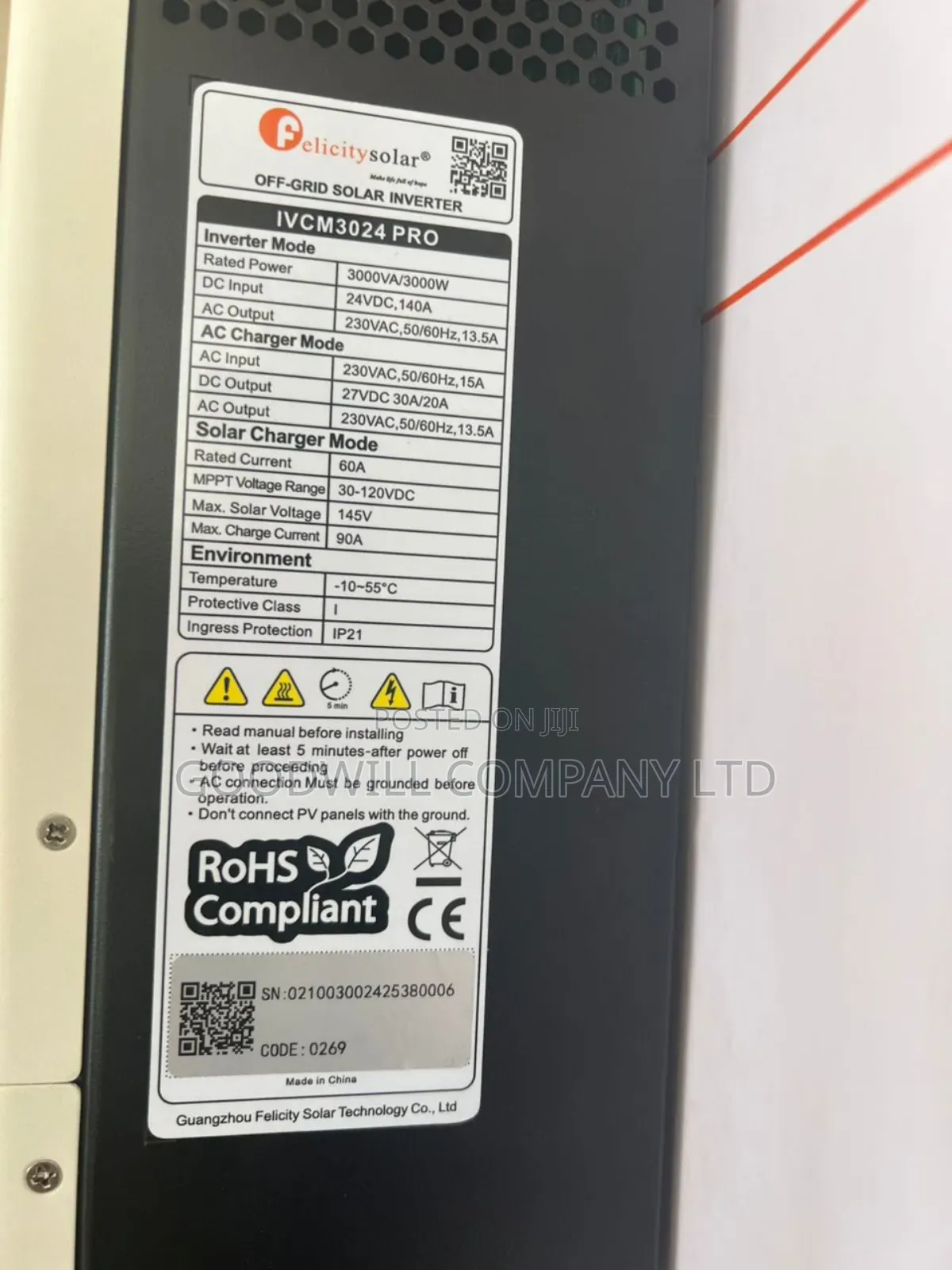 3000w / 3kva Felicity Hybrid Inverter Green Energy