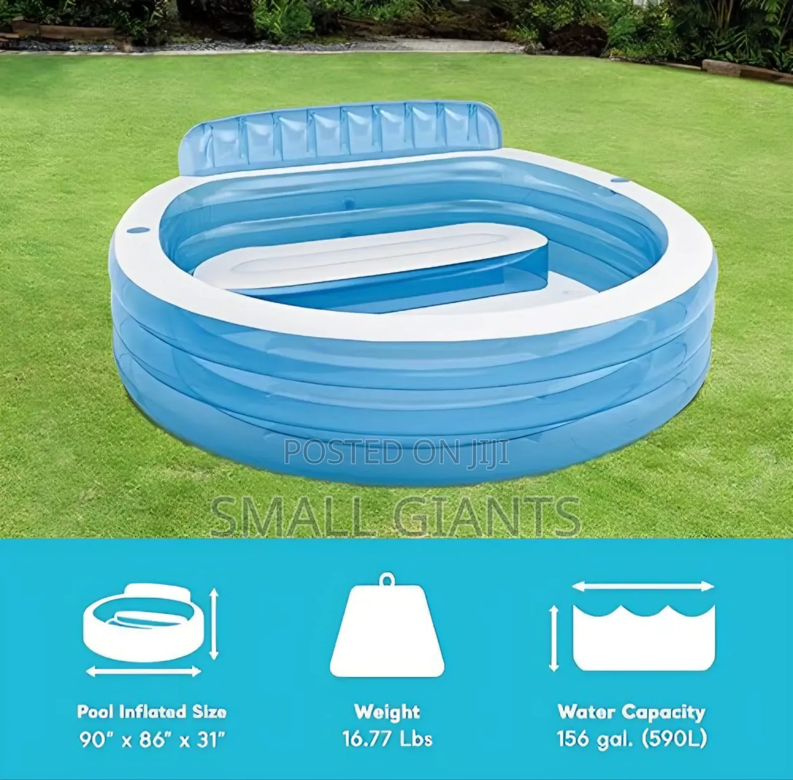 Intex Huge Inflatable Kids Blow Up Swim Center Family Lounge Pool