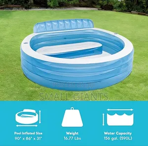 Intex Huge Inflatable Kids Blow Up Swim Center Family Lounge Pool