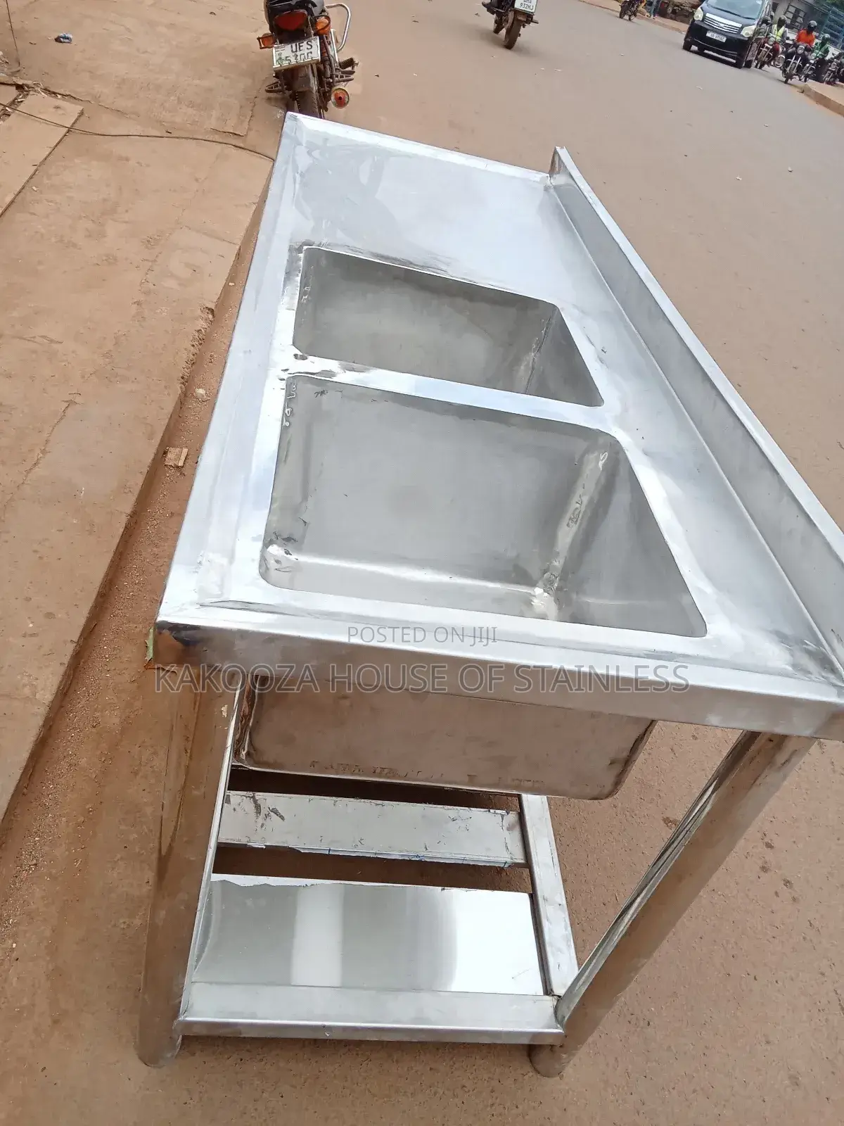 Commercial Stainless Steel Sink With Shelve Down