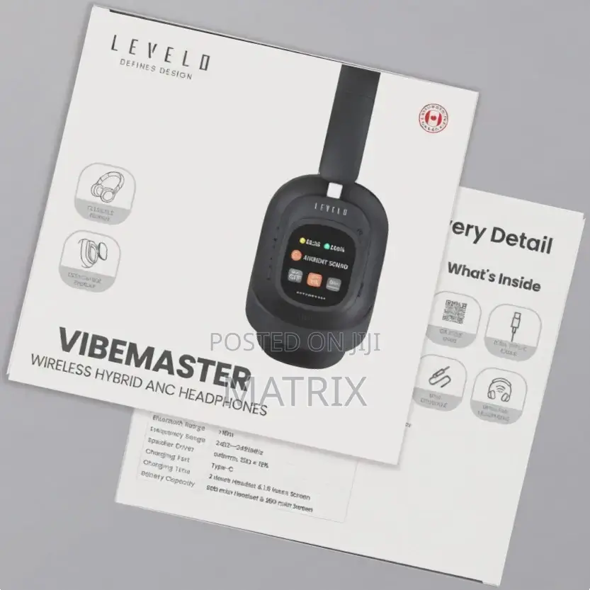 Levelo Vibemaster Wireless Hybrid Anc Headphones