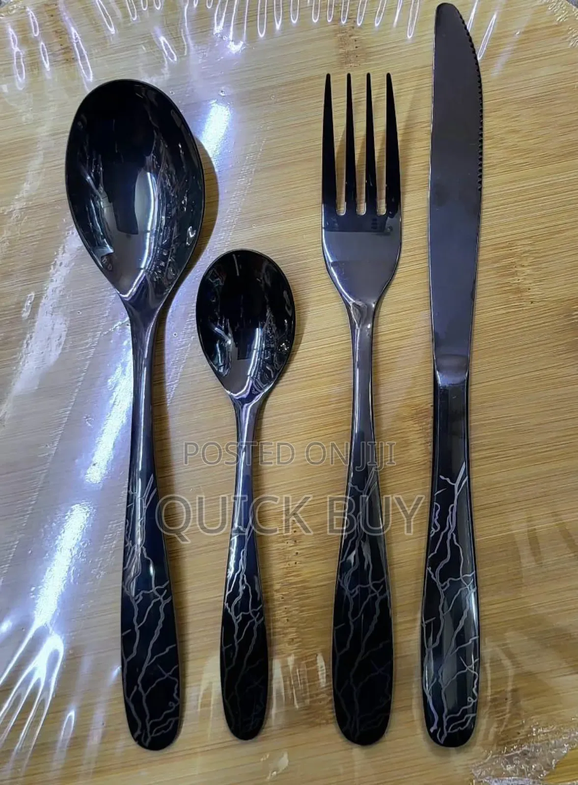 24pcs Cutipol Kube Stainless Steel Cutlery With Slate/ Resin Handles