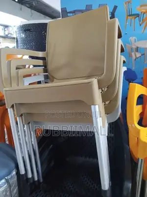 Plastic Armrest Chair With Steel Legs