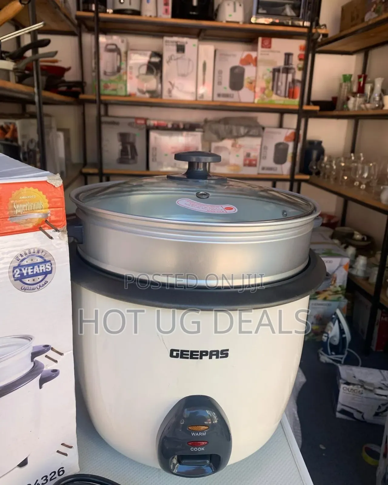 Geepas 2.8 Liters Non Stick Automatic Rice Cooker Grc4327-white/Silver ...