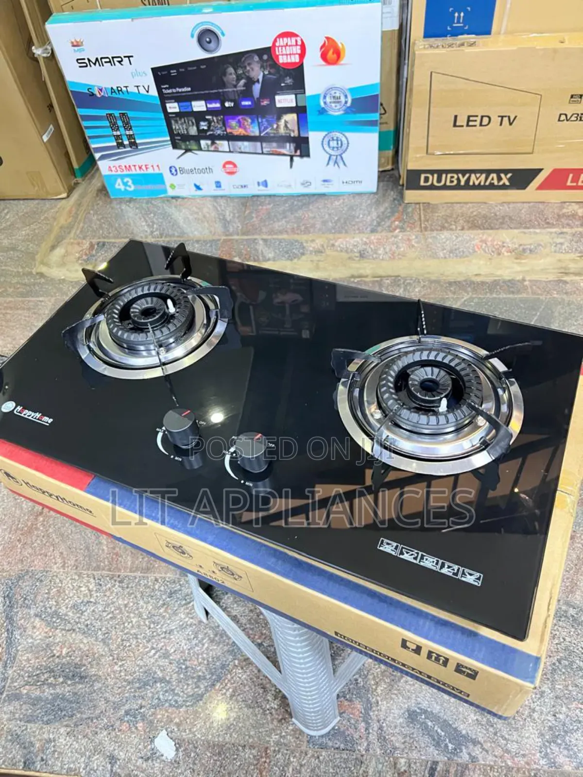 Inbuilt/Table Top Gas Stove, 2burners With Strong Glass.Auto Ignition.
