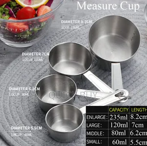 4pcs Stainless Steel Measuring Cu