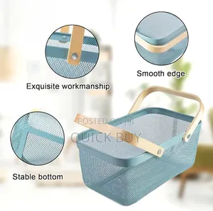 Multifunctional Metal Wire Basket For Kitchen Garden Picnic Cabinet