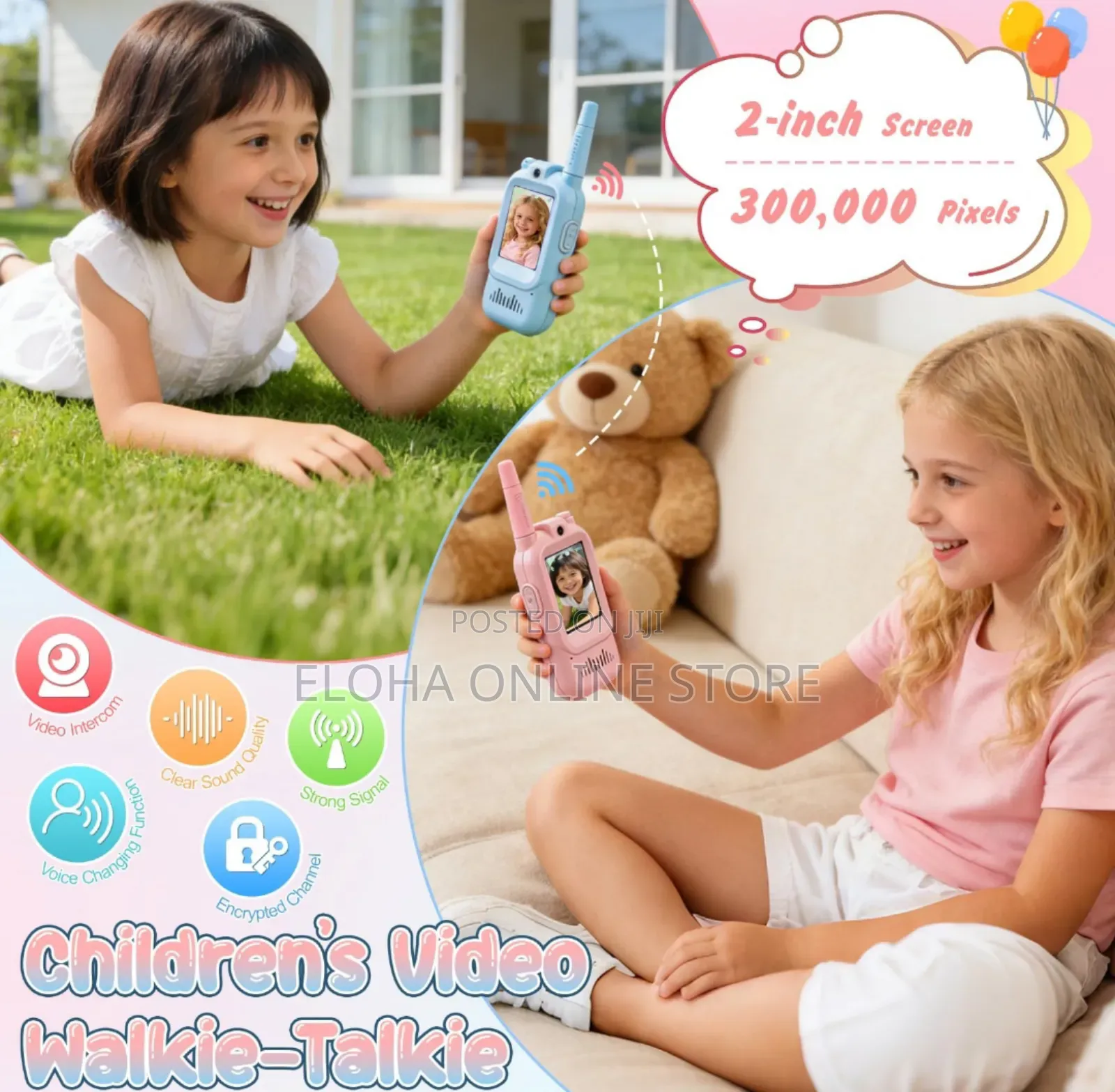 Kids Video Walkie Talkie Equipped With Built- In- Cameras