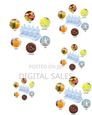 Set of 8 Reusable Popsicle Molds With Fun Giraffe Handles Drip Tray