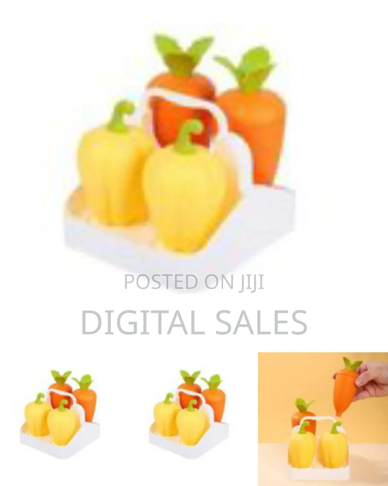 Novelty Vegetable-Shaped Storage Containers With Caddy
