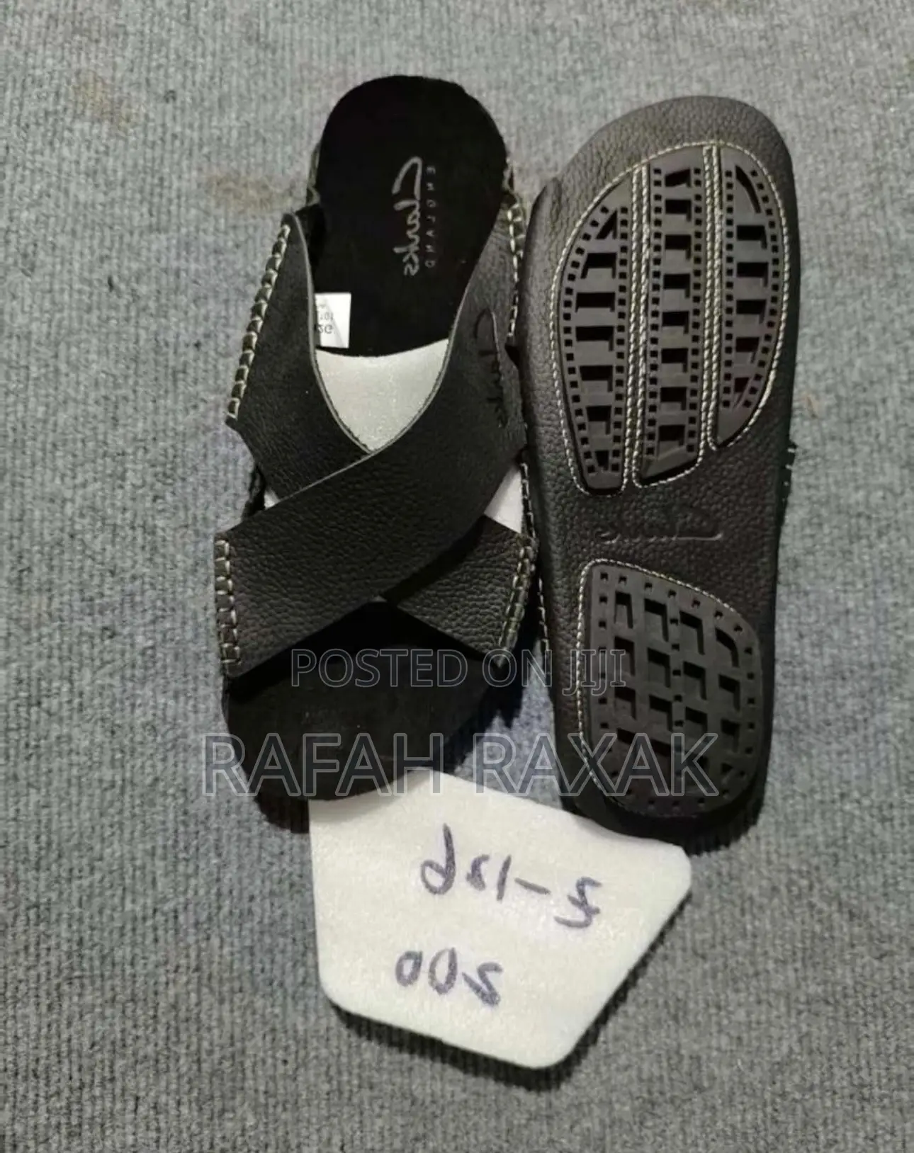 Original Black Clarks Cross Leather Sandals