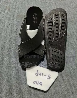 Original Black Clarks Cross Leather Sandals