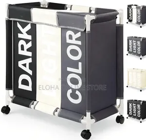 3-Section Laundry Ssorter With a PVC Pipe Frame and Wheels