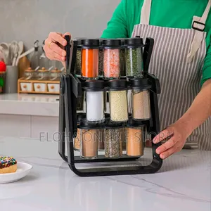 Free Standing 18-Jar Rotating Spice Rack