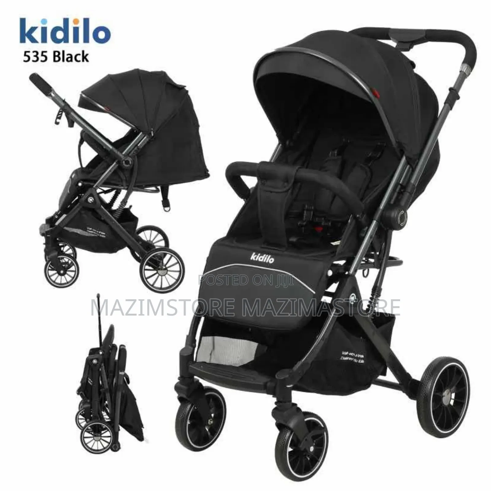 Lightweight Baby Stroller – Foldable Travel Pram With Safety Harness