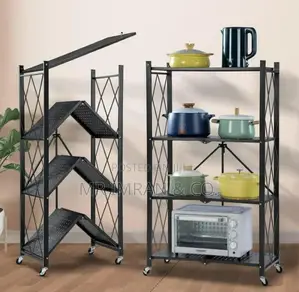 Foldable 5-tier Kitchen Storage Rack Made Of Carbon Steel
