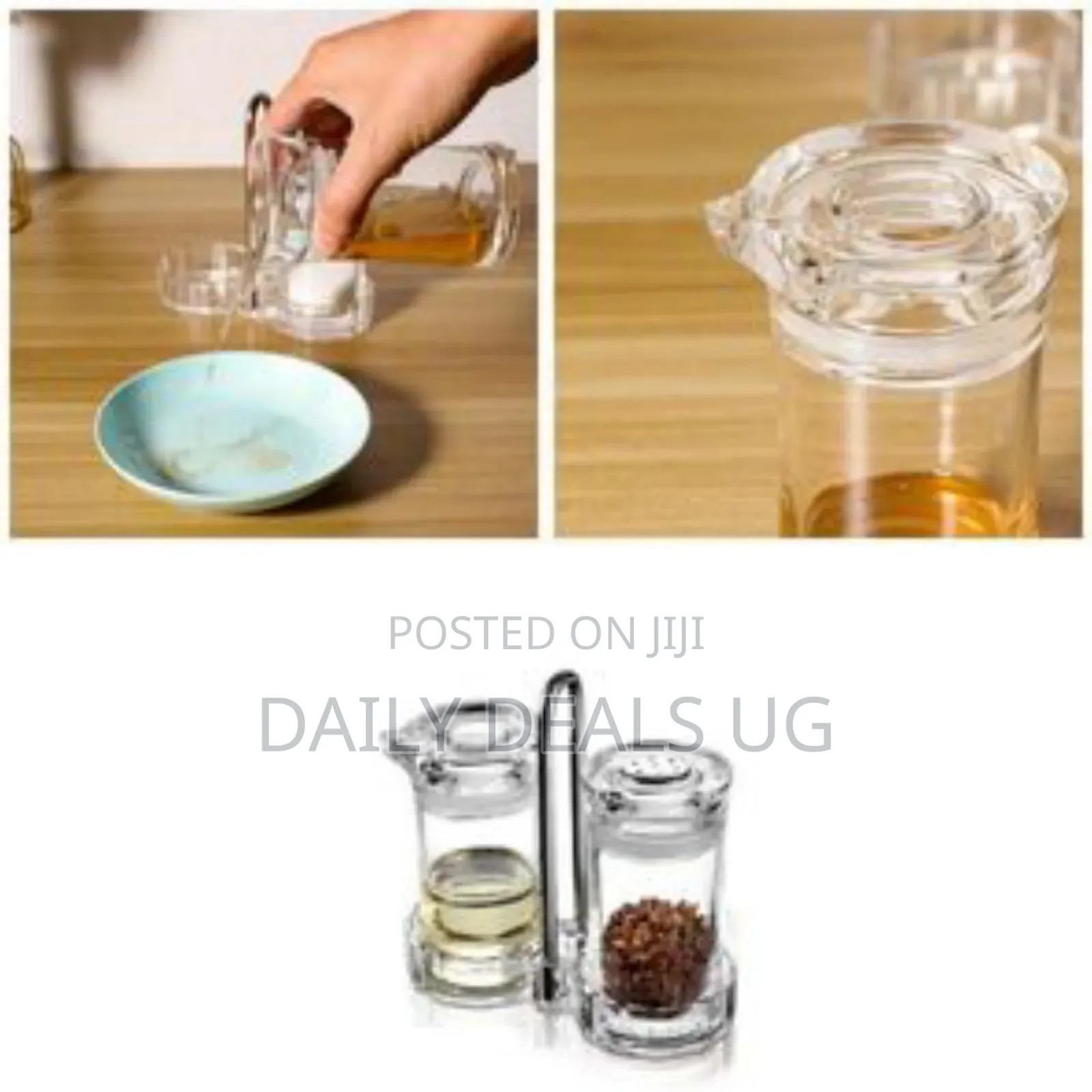 Elegant Oil and Spice / Condiment Dispenser Set - Clear