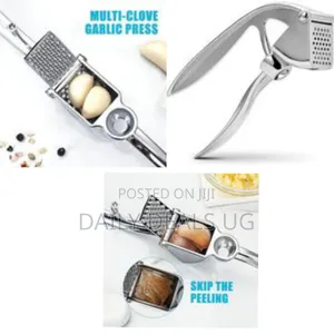Professional Grade Ergonomic Garlic Press and Mincer - Silver