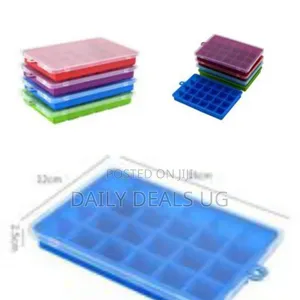 Flexible Silicone Square Ice Cube Tray - Multicolor