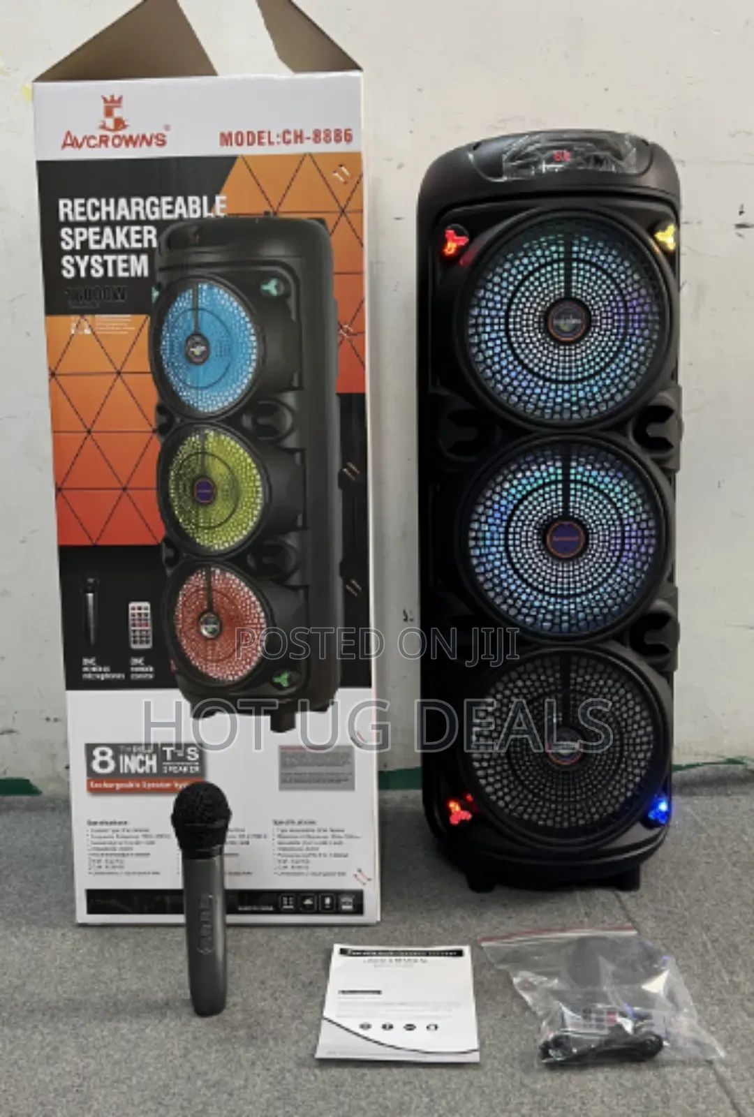 Rechargeable Speaker System With Bluetooth, Remote Control With Mic