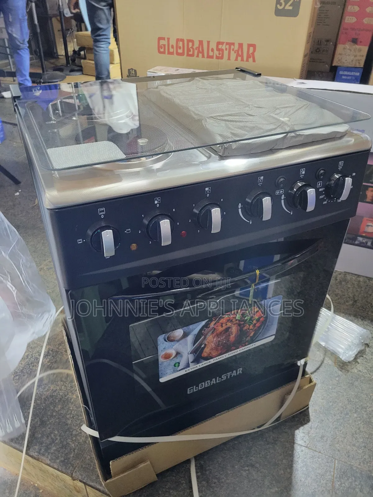 4-Burner Electric and Gas Cooker With Built-in Oven 60×60cm