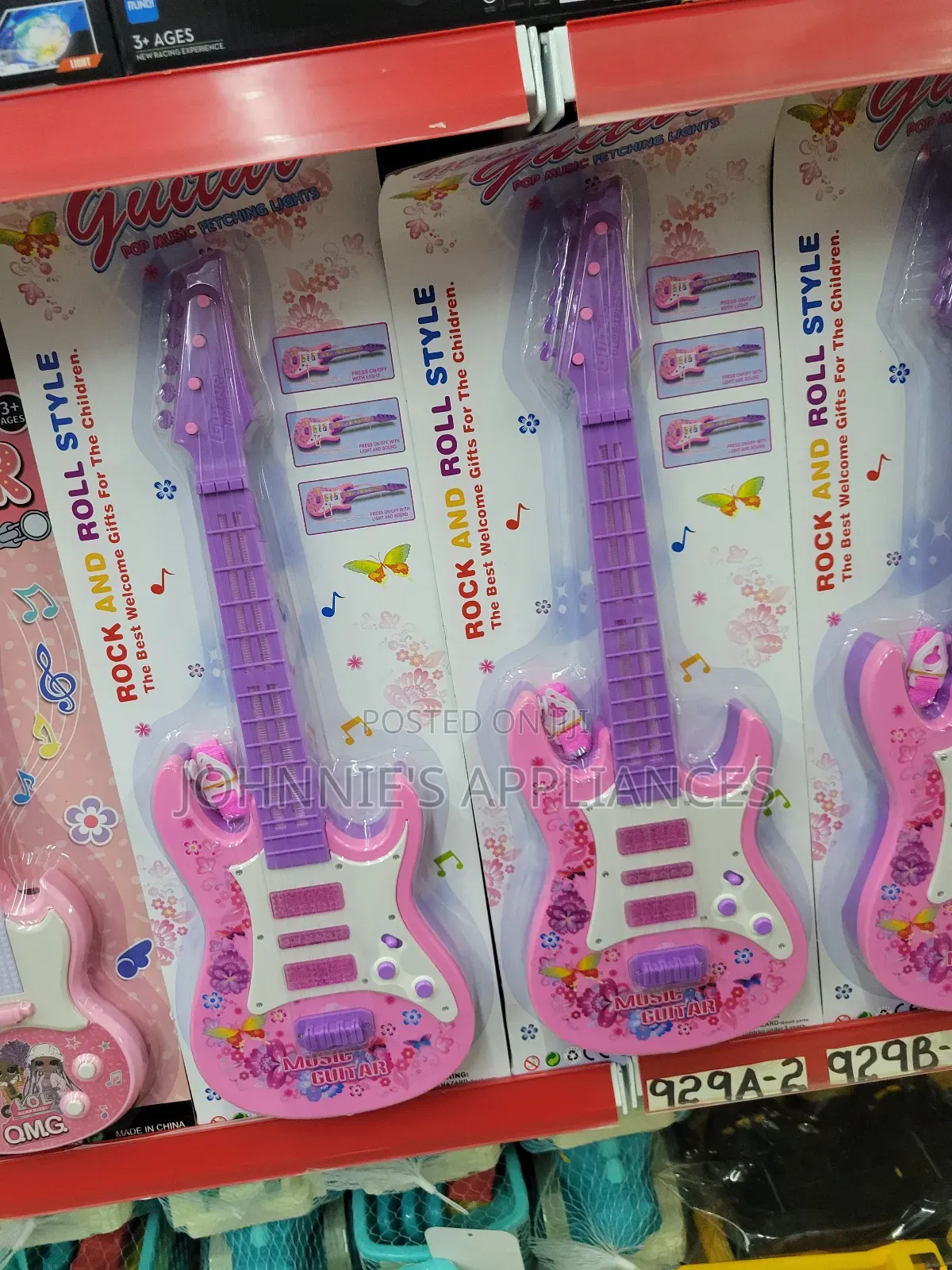 Kids Musical Toy Guitar With Lights Sound – Rock Roll Style