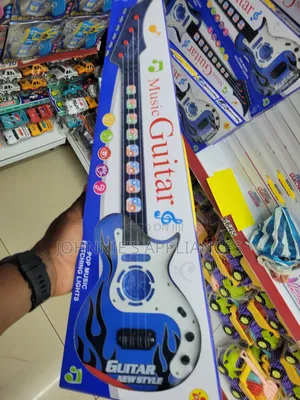 Kids Electric Music Guitar With Lights Pop Sound Effects – Blue