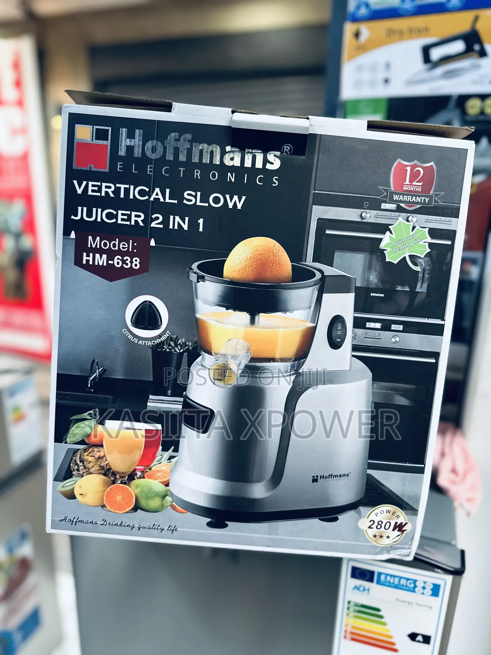 Vertical Slow Juicer 2in1 Hm-638