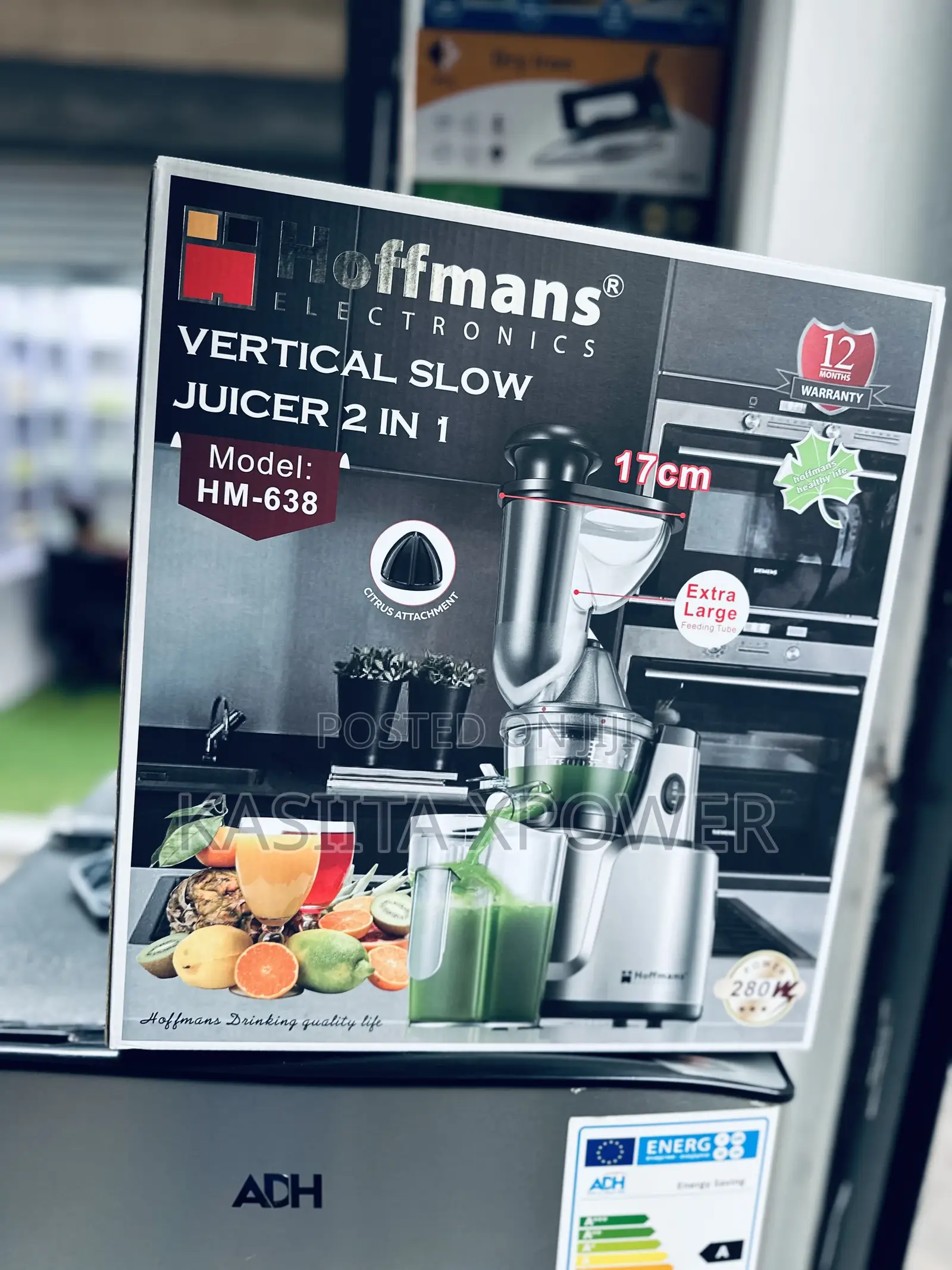 Vertical Slow Juicer 2in1 Hm-638