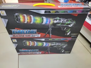 Kids Electric Gatling Toy Gun With Flashing Lights Sound Effects