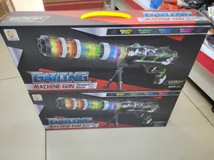 Kids Electric Gatling Toy Gun With Flashing Lights Sound Effects