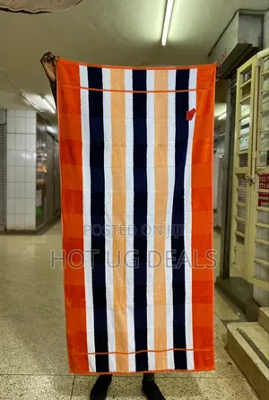 Large Size Striped Cotton Velvet Towel (90×170cm)- Multicolor