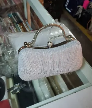 Womens Golden Glitter Clutch Purse Bag For Bridal Wedding Party