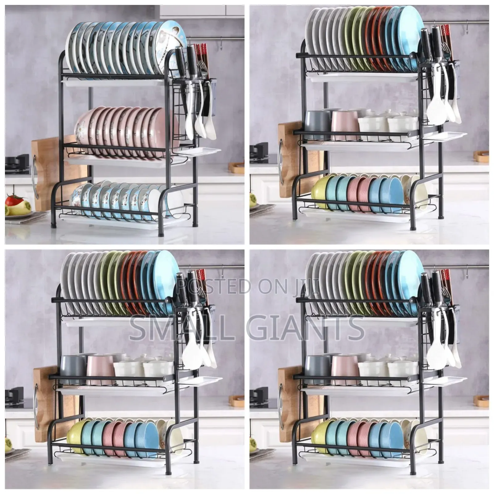 Three-tier Metal Dish Drying Rack