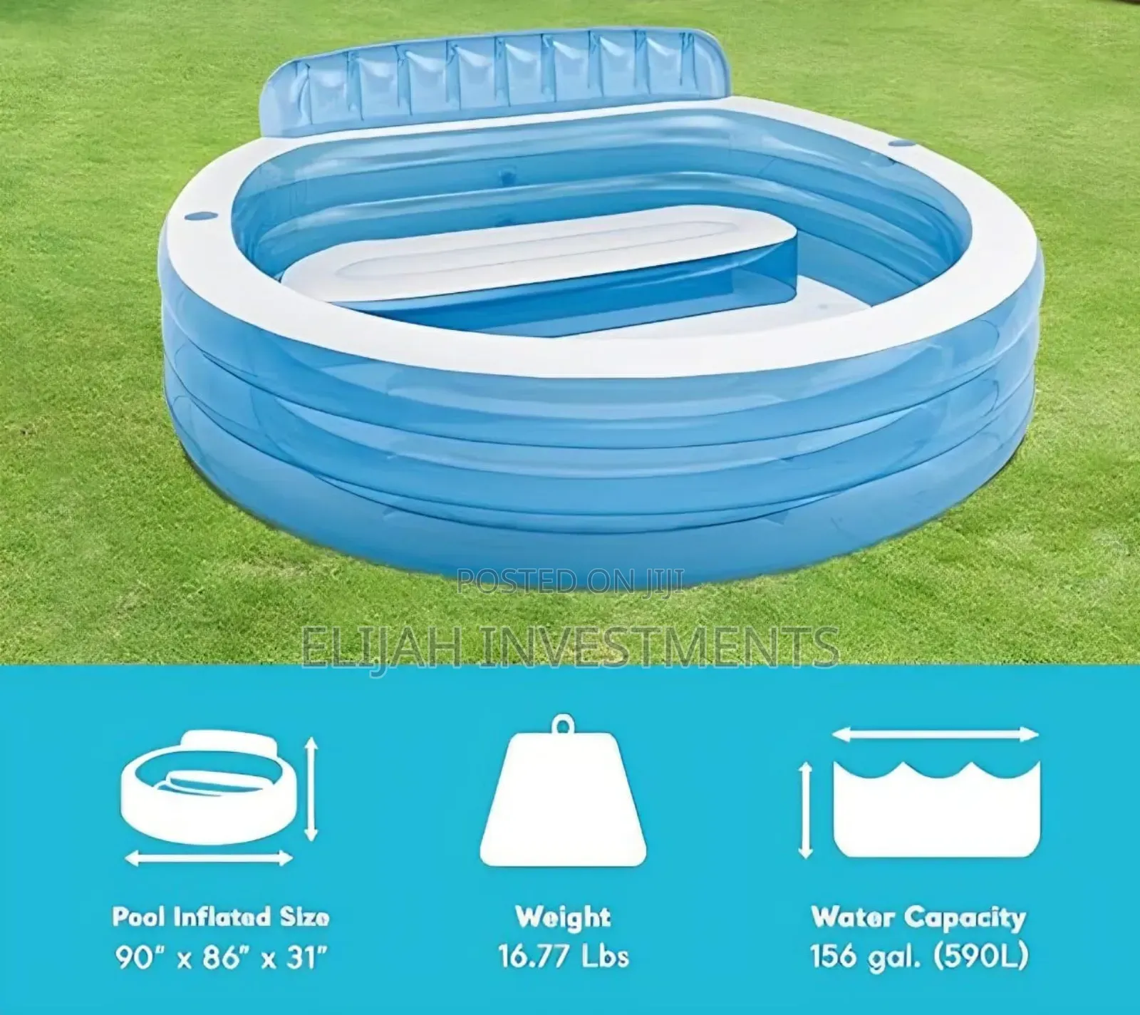 Intex Huge Inflatable Kids Blow Up Swim Center Family Lounge Pool