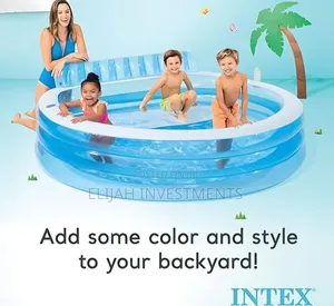 Intex Huge Inflatable Kids Blow Up Swim Center Family Lounge Pool