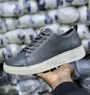 Men’S Classic Grey/White Boss Casual Leather Sneakers