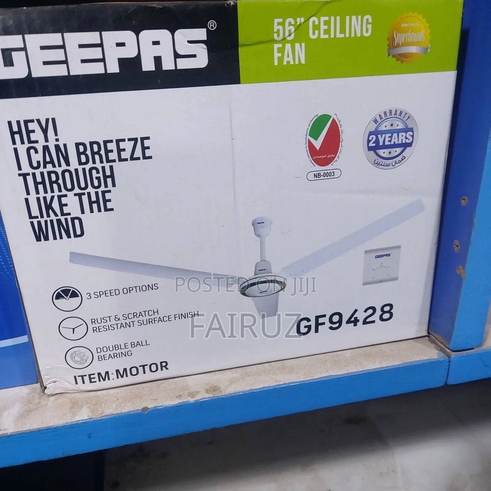 Geepas Ceiling Fan With Long Blades