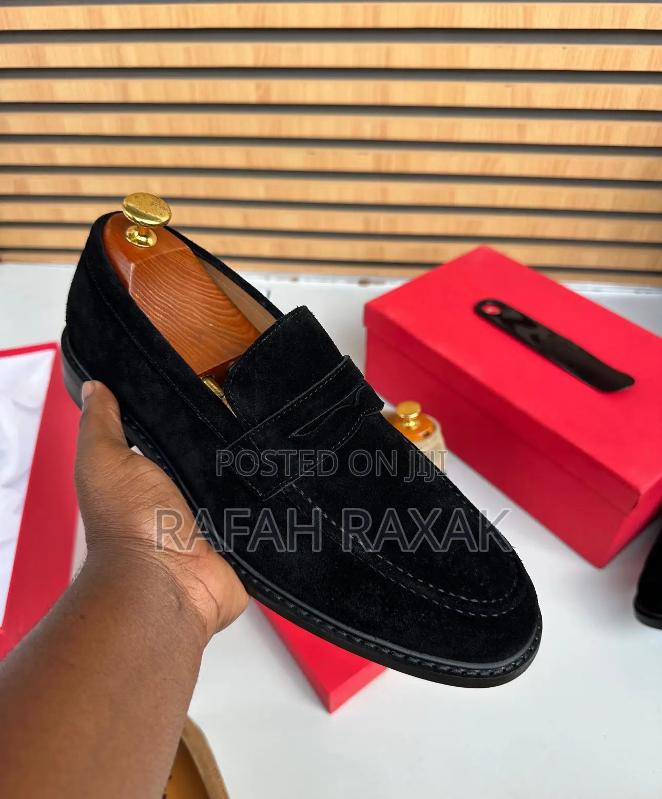 Original Men’S Black Suede Clarks Penny Loafers