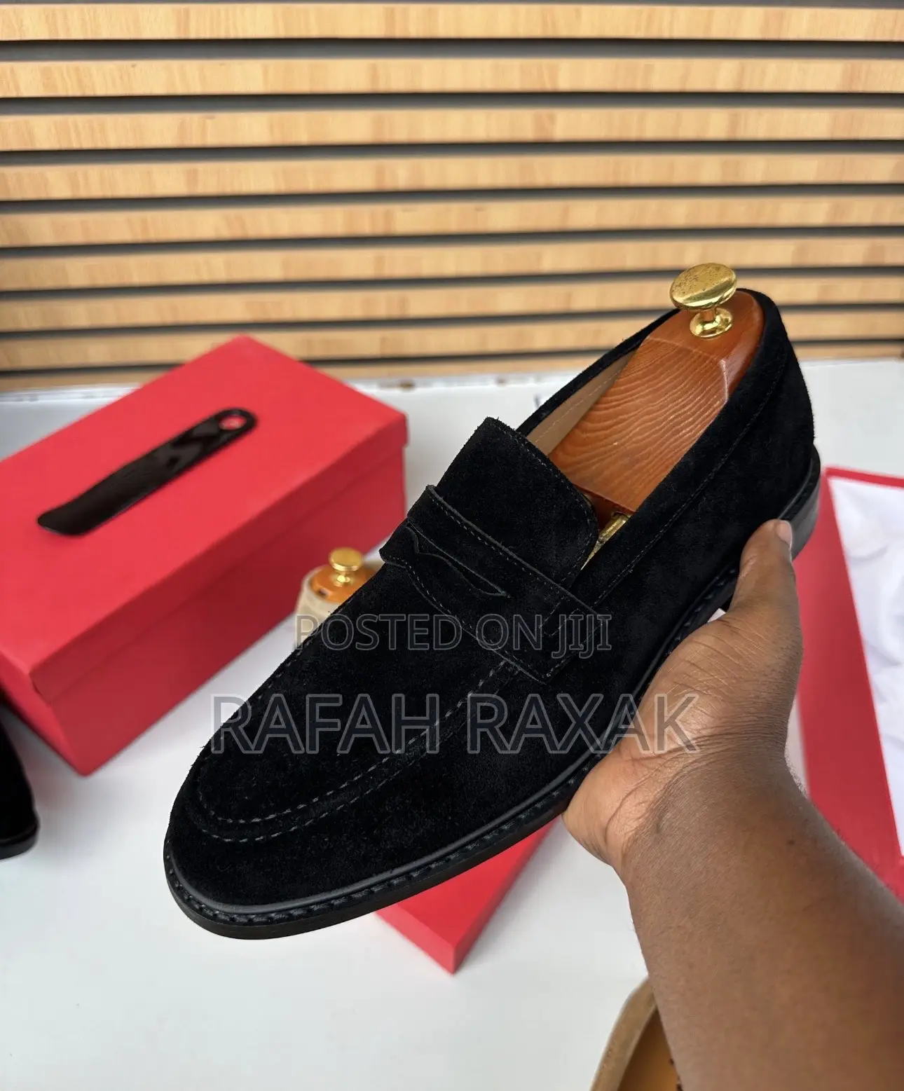 Original Men’S Black Suede Clarks Penny Loafers