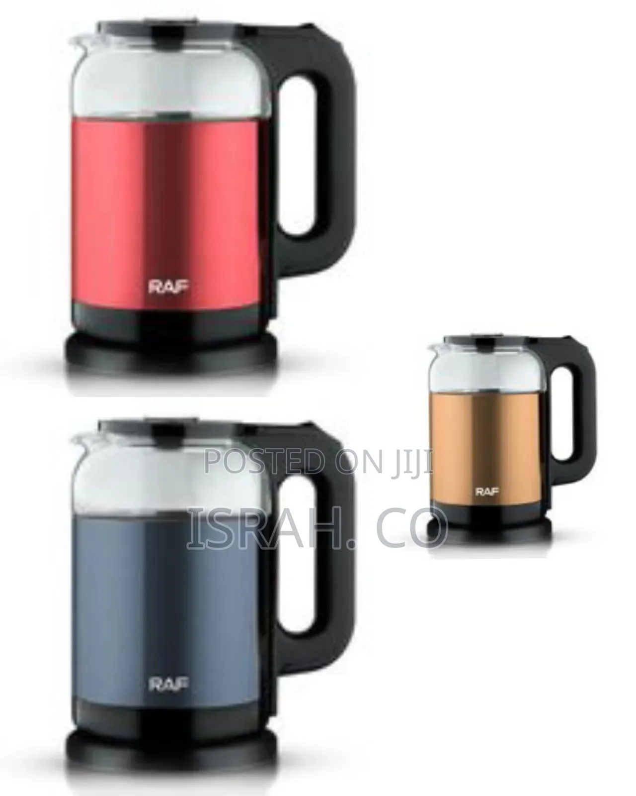 Raf Designer Glass and Copper Electric Kettle