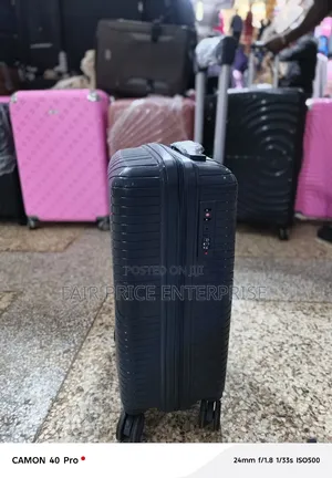 Luxury Rubber Plastic Suitcase. Small Size. Black Color