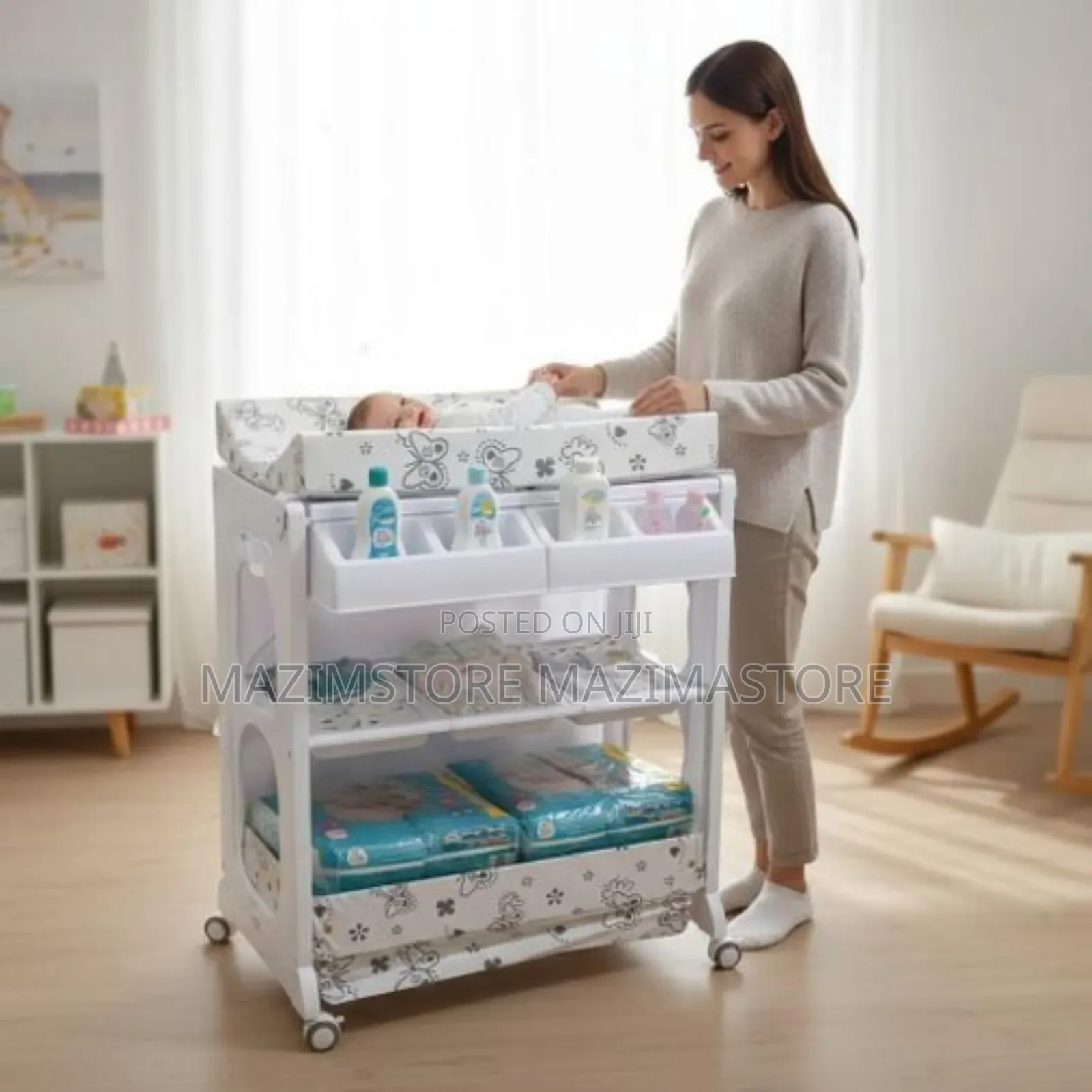 Baby 3-in-1 Diaper Changing Table With Bath Tub Organizer New Born