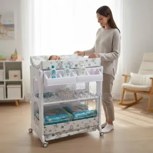 Baby 3-in-1 Diaper Changing Table With Bath Tub Organizer New Born