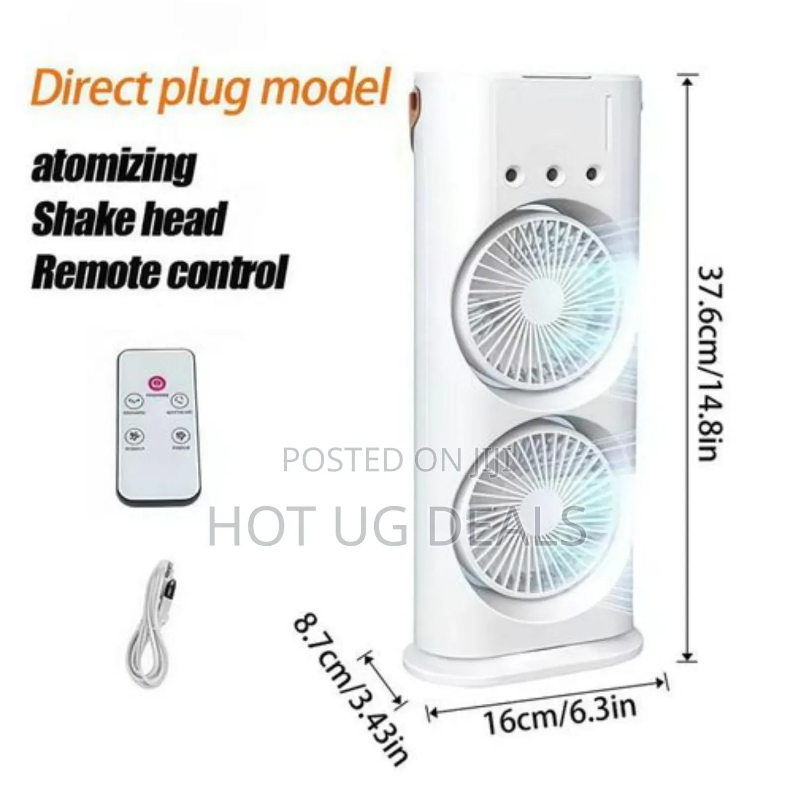 Rechargeable Portable Fan  Bedroom To Outdoor, White Oscillating