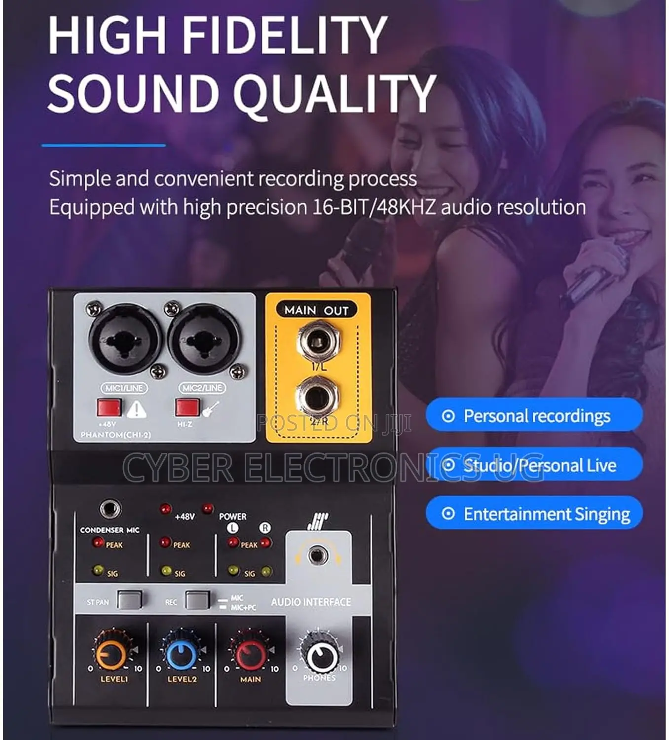 Mixer Sound Board Console Professional 2 Channel Desk System Interface