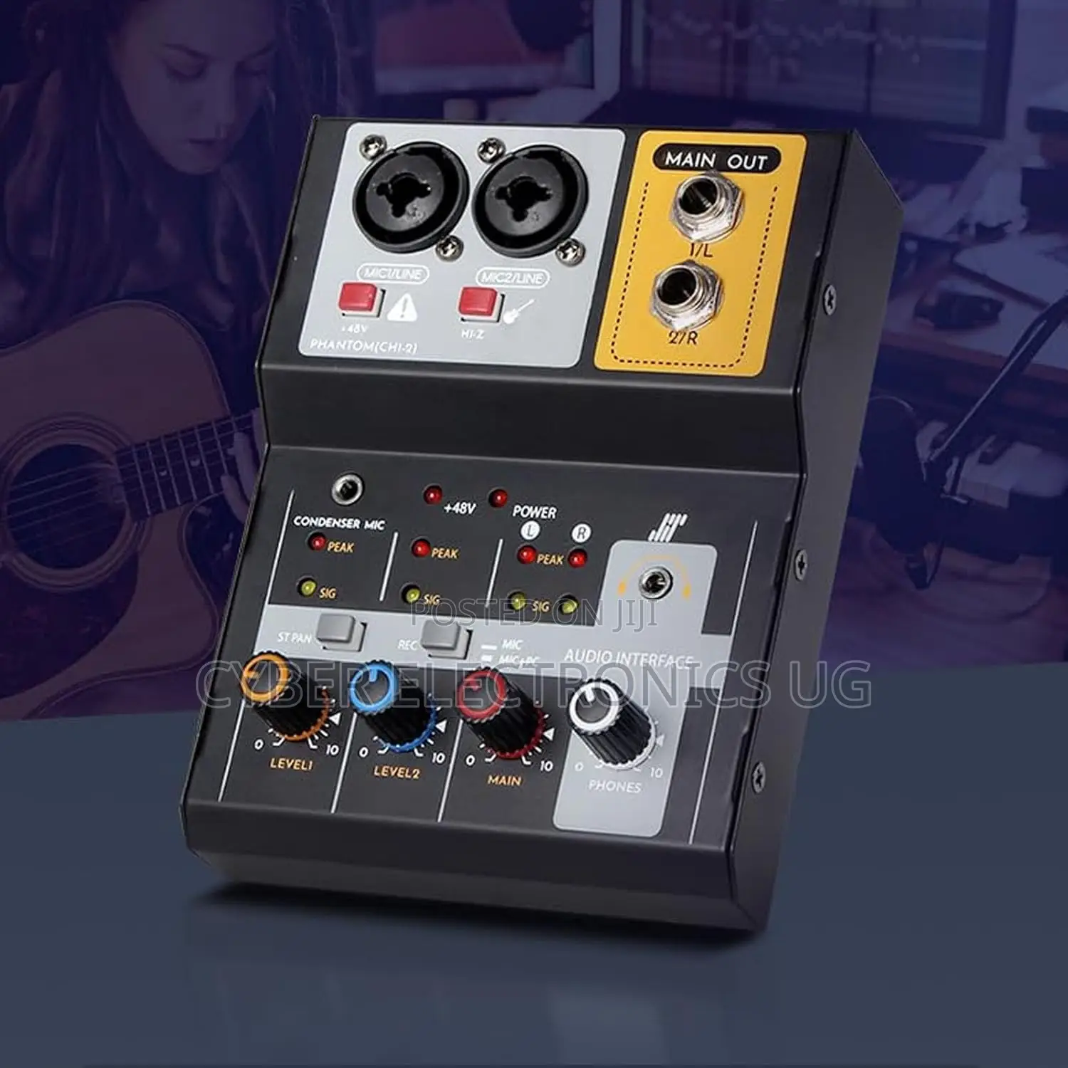 Mixer Sound Board Console Professional 2 Channel Desk System Interface